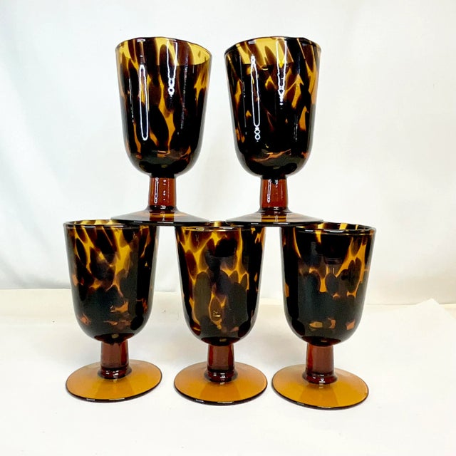 Cinco De Mayo - Mid-Century Hollywood Regency Murano Water Goblets - Set of 10. For Sale - Image 6 of 10