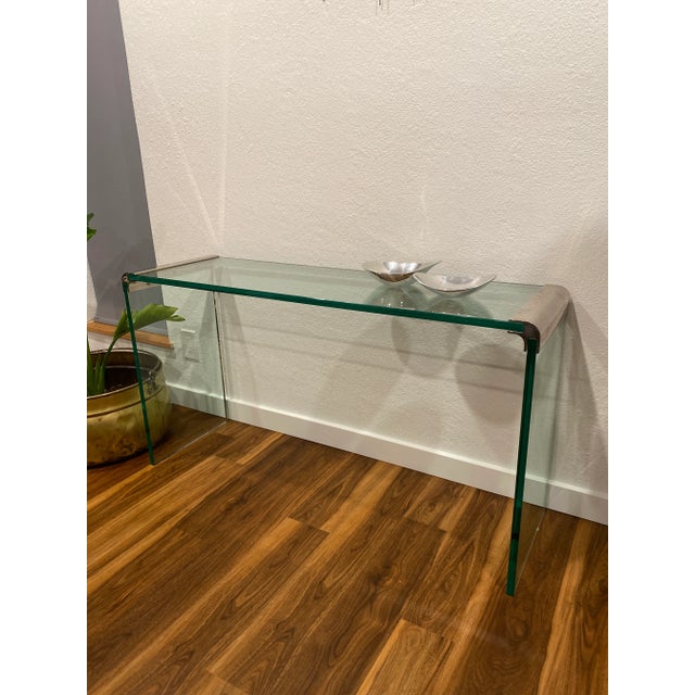 1970s 1970s Waterfall Console Table For Sale - Image 5 of 6