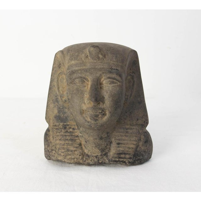 Antique Egyptian stone bust 19th century This sculpture was purchased at a wine-producing château in Bordeaux. Good...