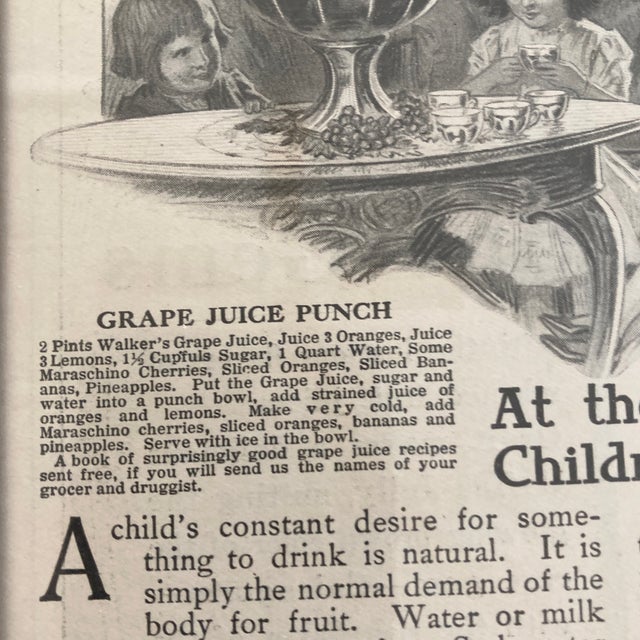 Turn of the Century Advertisement for Walker’s Grape Juice Chairish