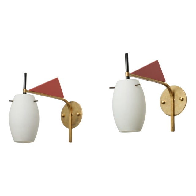Mid-Century Modern Italian Wall Lamps, 1950s, Set of 2 For Sale