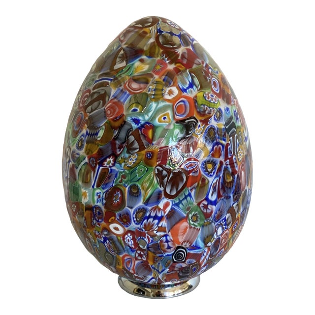 Contemporary Venetian Multicolored Millefiori Murrine Murano Glass Lamp For Sale