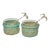Johanna Ortiz Antique Aqua Muisca Salt And Pepper Set For Sale