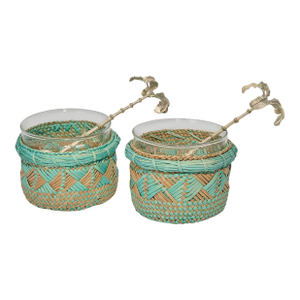 Johanna Ortiz Antique Aqua Muisca Salt And Pepper Set