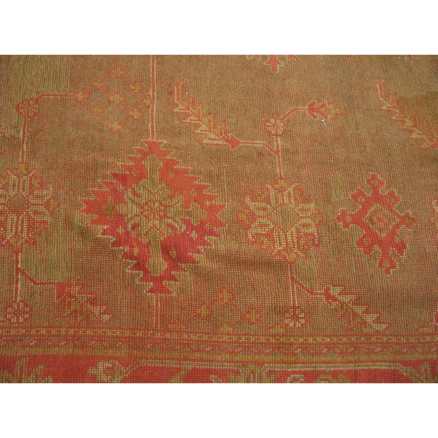 Extraordinary Turkish Oushak Decorative Taupe Field With Occasional Abrash Rigorous Design For Sale In New York - Image 6 of 7