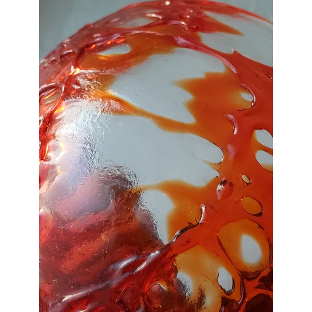 Glass Early 1900s Murano Blown Glass Bowl Fratelli Toso Attributed to Hans Stoltenberg-Lerche Red Orange For Sale - Image 7 of 12