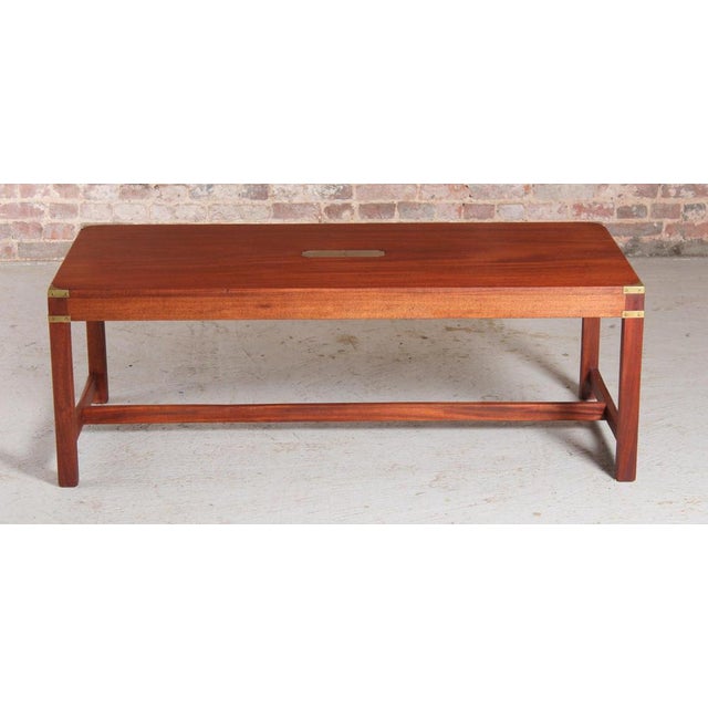 Mid Century Military Campaign style coffee table by Kennedy Furniture for Harrods, circa 1950s. Excellent restored...