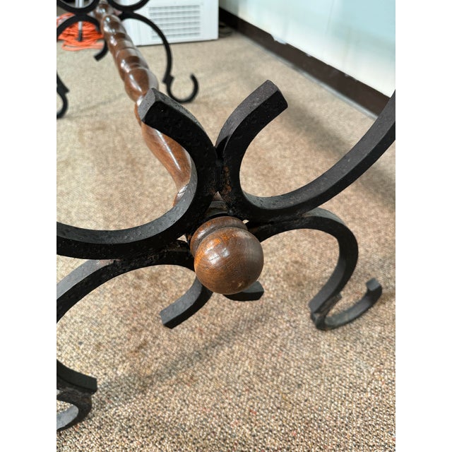 Mid 20th Century Table With Wrought Iron Base For Sale - Image 9 of 11
