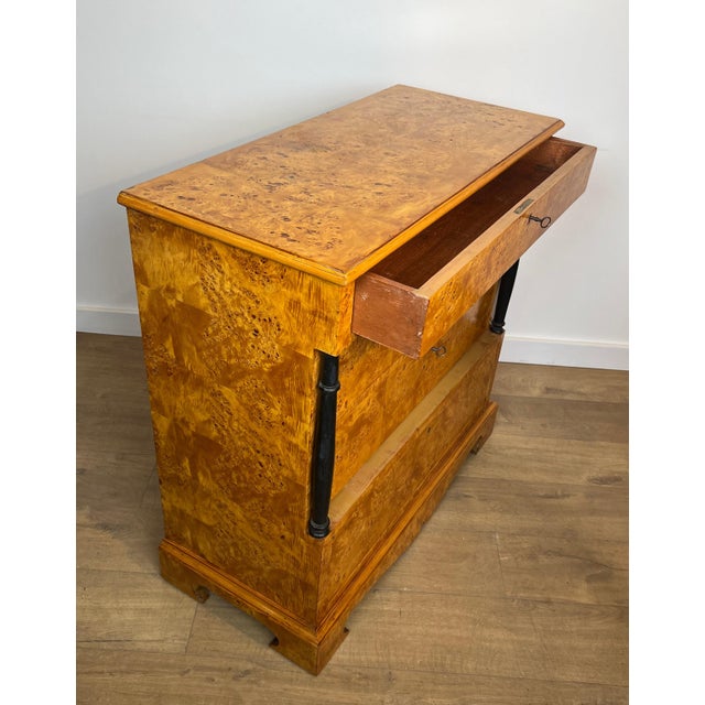 1950s Biedermeier style chest of drawers with four maple drawers. For Sale - Image 6 of 12