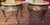 Two stunning Hollywood Regency side tables featuring a beautiful onyx tops with warm amber, honey, and rust veining — the...