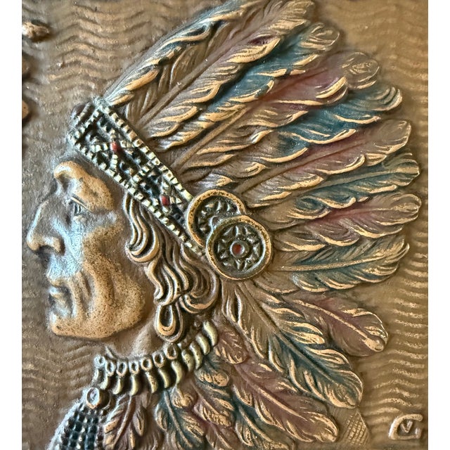 Antique Bronze h.l. Judd Co Native American Chief Adjustable Book Rack For Sale In Austin - Image 6 of 16