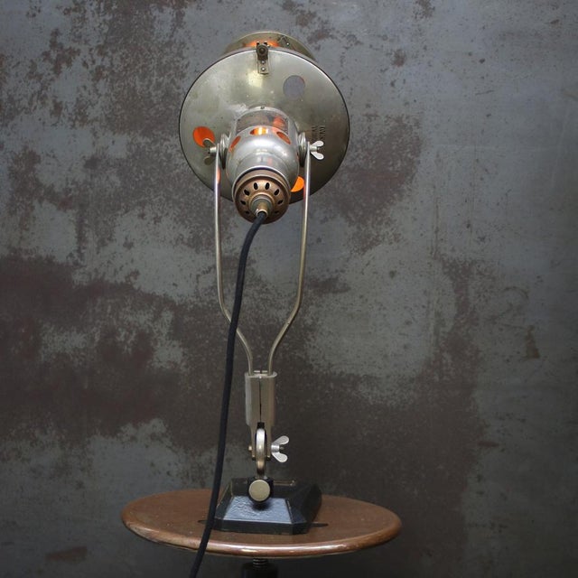 Wood Medical Nickel Plated Brass Table Light from Hanau, 1950s For Sale - Image 7 of 10
