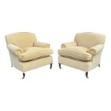 George Smith Short Scroll Arm Chairs For Sale