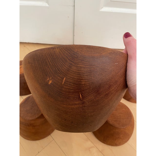 1970s Mid Century Modern Teak Wood Salad Bowl Serving Bowl Set - 7 Piece For Sale In Chicago - Image 6 of 12