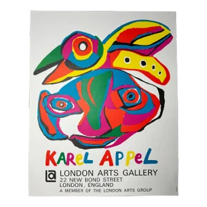 Vintage 1960's Karel Appel "London Arts Gallery" Exhibition Print