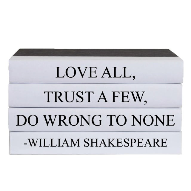 Modern Decorative Books - Quote Book Stack - "Do Wrong to None" For Sale - Image 3 of 3