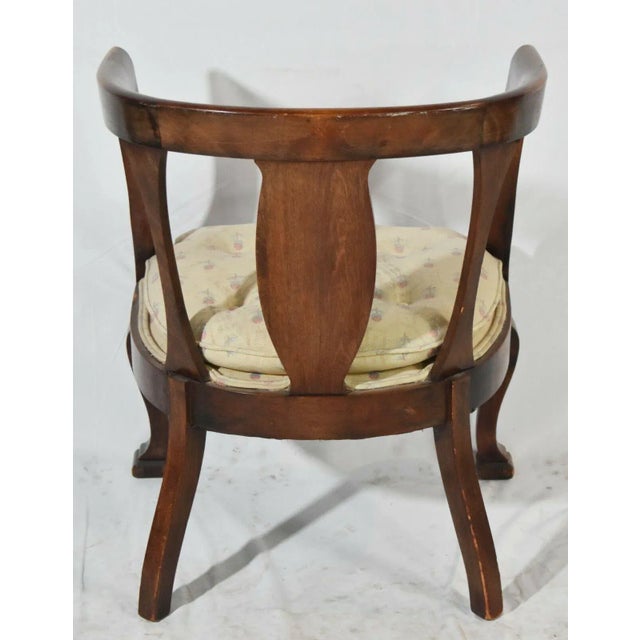 Empire Style Mahogany Barrel Back Arm Chair Att. Henredon For Sale In Cleveland - Image 6 of 7