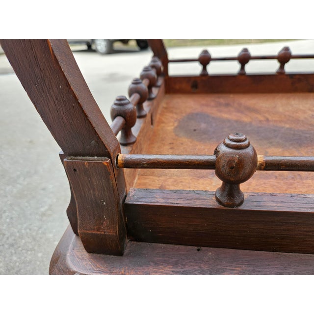 Antique Oak Stick and Ball Low Side Table or Stand For Sale - Image 14 of 16