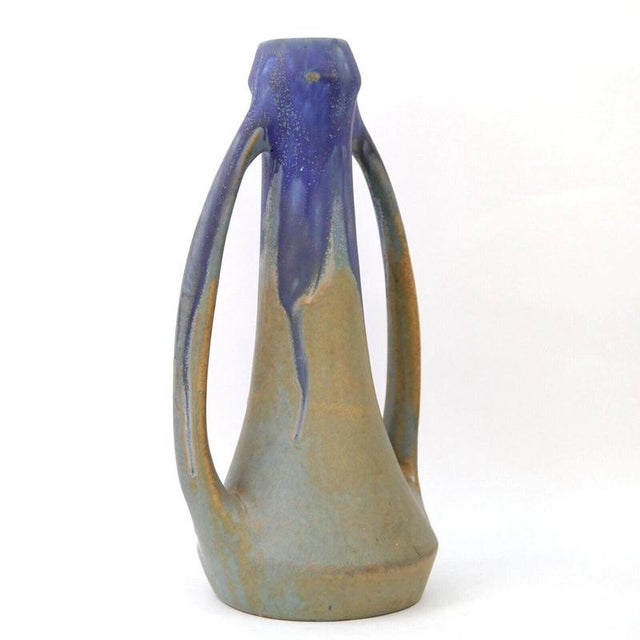 Antique French Art Nouveau Drip Glaze Stoneware Vase by Gilbert Méténier, 1910 For Sale - Image 6 of 12