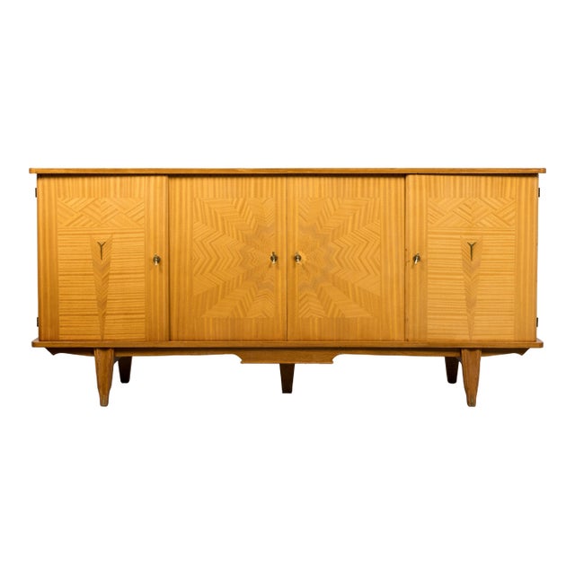 1940s French Art Deco Sycamore Maple Sideboard For Sale