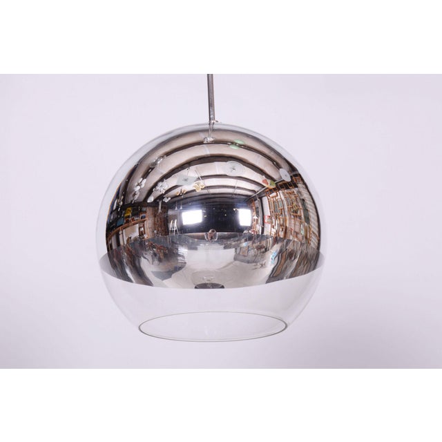 Mid-Century Modern Mid-Century Chandelier in Chromed Steel and Opaline Glass, Germany, 1970s For Sale - Image 3 of 11