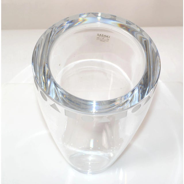 1970s Ward Bennett for Sasaki Sengai Japan Clear Lead Crystal Vase For Sale In Miami - Image 6 of 13