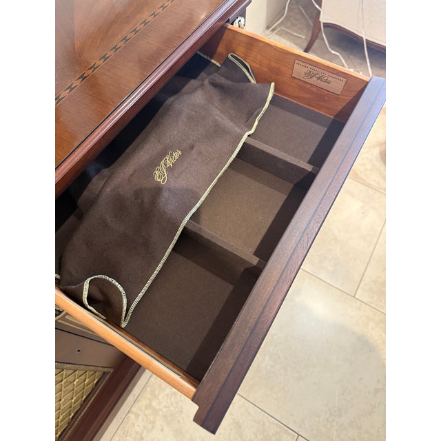 Regency Mahogany Inlaid Credenza W/Brass Grill Inset Doors For Sale - Image 17 of 18