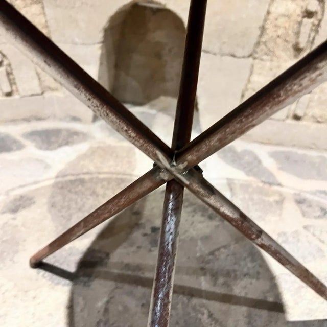 Mid-Century Modern Vintage French Tripod Tray Table, Metal & Wood, Mid-Century 1970s For Sale - Image 3 of 5