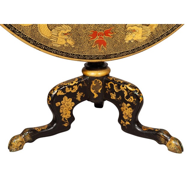 Gold Late Victorian Chinese Export Style Tilt Top Table For Sale - Image 8 of 11