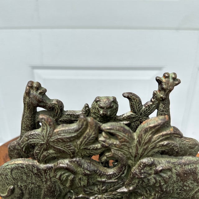Late 20th Century Cast Iron African Animal Letter Organizer For Sale - Image 5 of 8
