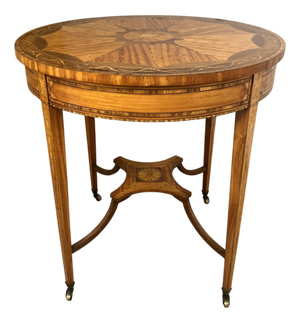 Antique Edwardian Inlaid Satinwood Occasional Table, 1900