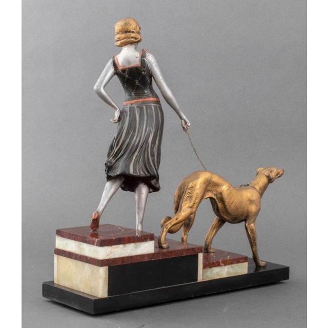 Art Deco Style Sculpture Woman & Greyhound Chairish