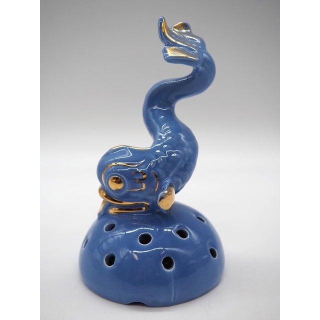 Sapphire Bowl with Fish by Arthur Percy, Set of 2 For Sale - Image 12 of 15