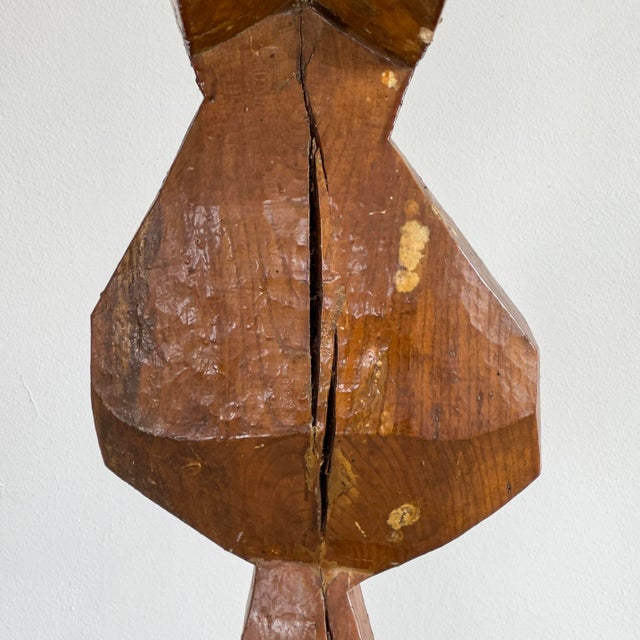 Carved Wood Abstract Figure Floor Sculpture For Sale In Seattle - Image 6 of 12