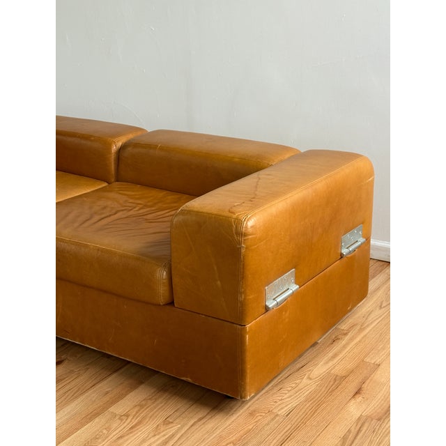 1960s Daybed Sofa in Caramel Leather Upholste by Tito Agnoli, Cinova, 1960s For Sale - Image 5 of 10