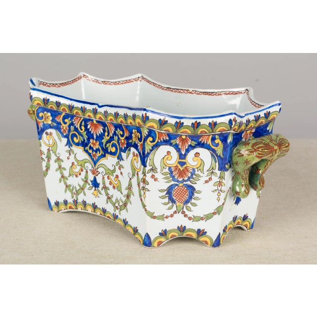 Beaux-Arts 19th Century French Desvres Faience Jardinière For Sale - Image 3 of 12