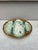 Unusual French Majolica asparagus plate with 3 spaces unsigned, circa 1890.