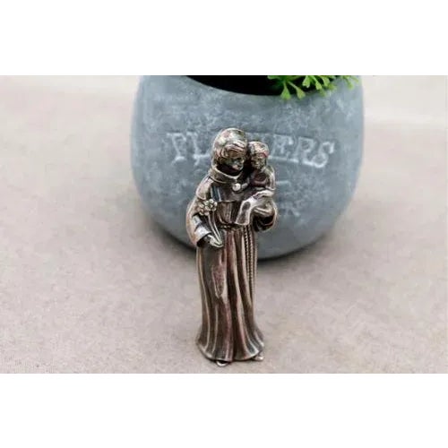 Silver Statuette of Saint Anthony For Sale - Image 5 of 6