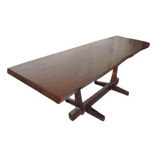 Andrianna Shamaris Live Edge Teak Wood Dining Table For Sale