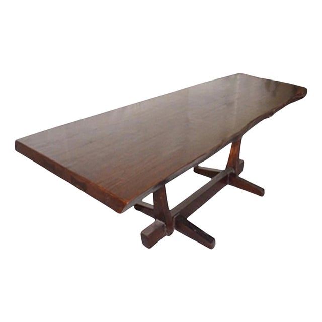 Andrianna Shamaris Live Edge Teak Wood Dining Table For Sale