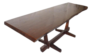 Andrianna Shamaris Live Edge Teak Wood Dining Table