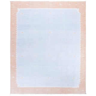Doris Leslie Blau Mid-Century Indian Dhurrie Cream Flatweave Cotton Rug For Sale