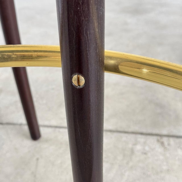 Art Deco Revival Bar Stools with Brass Footrest from Thonet, Vienna, 2002, Set of 3 For Sale - Image 10 of 14