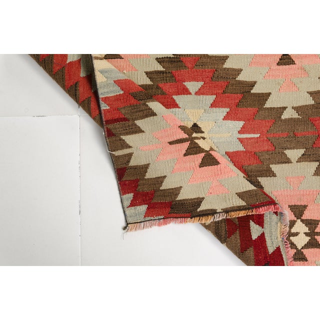 1940s Geometric Vintage Kilim Rug For Sale - Image 5 of 10