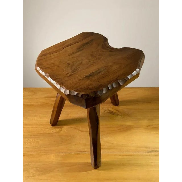 Modernist French Brutalist Tripod Stool, 1950s For Sale - Image 12 of 13