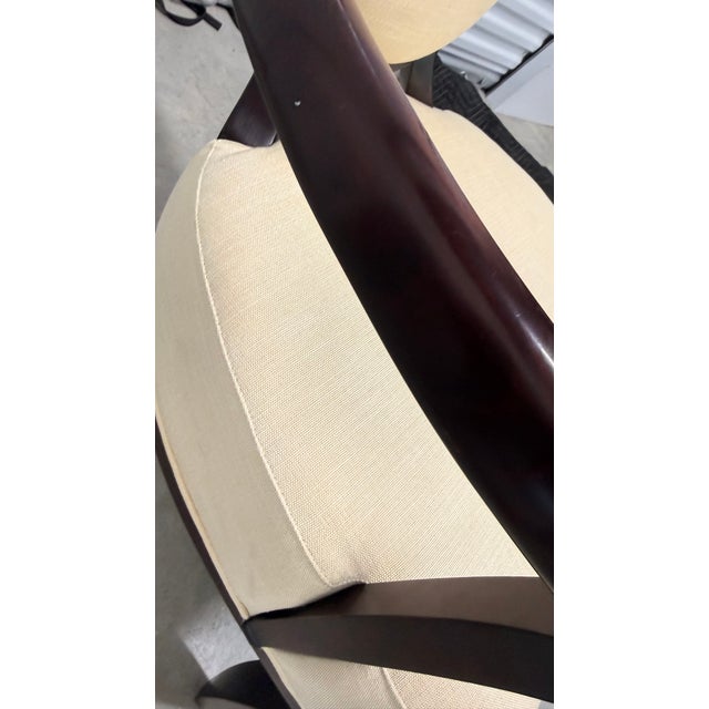 Pair of Baker Furniture Upholstered Barrel Back Lounge Chairs With Oval Medallion Backs For Sale - Image 12 of 15