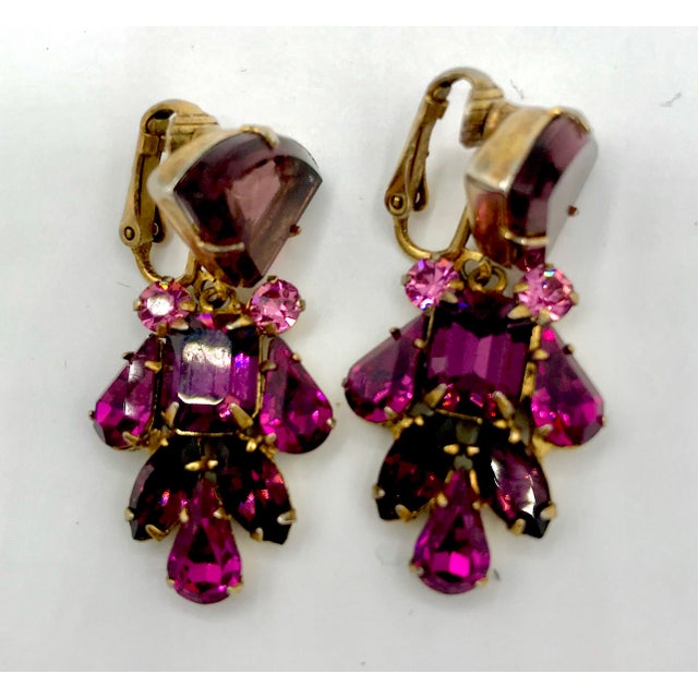 1950s 1950s Juliana D & E Polished Crystal Dangle Earrings - 2 Pieces For Sale - Image 5 of 8
