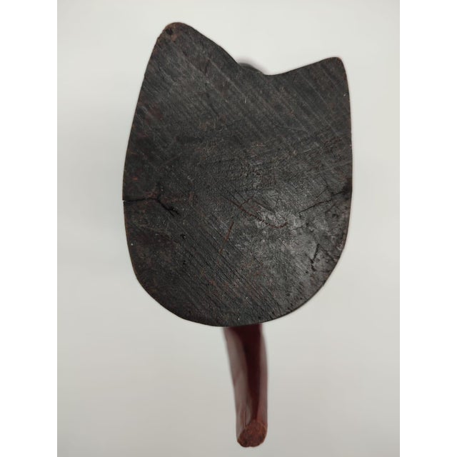 Vintage Makonde African Male Head Sculpture in Ebony, 1960s For Sale - Image 10 of 11