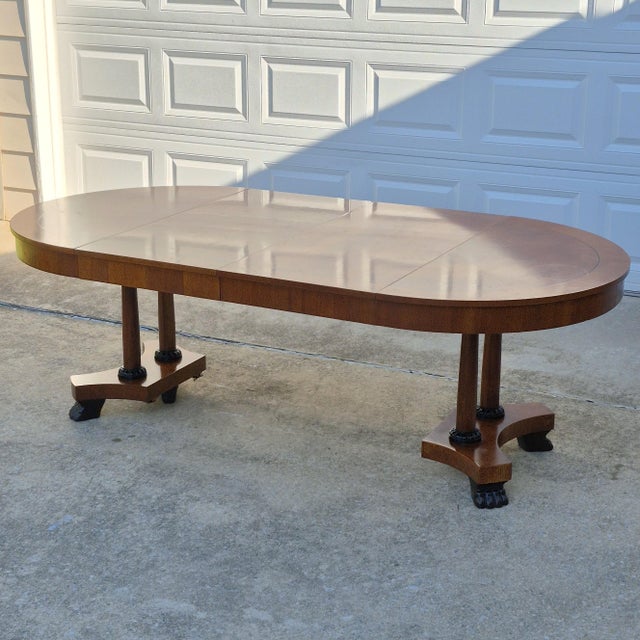 1992 Baker Furniture Palladian Oval Extension Dining Table French Empire Biedermeier Neoclassical For Sale - Image 18 of 18