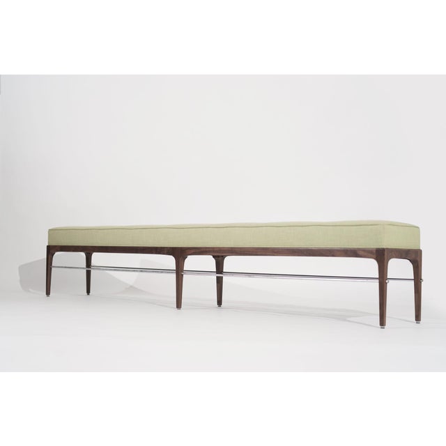 Mid-Century Modern Linear Bench in Natural Walnut Series 96 by Stamford Modern For Sale - Image 3 of 18